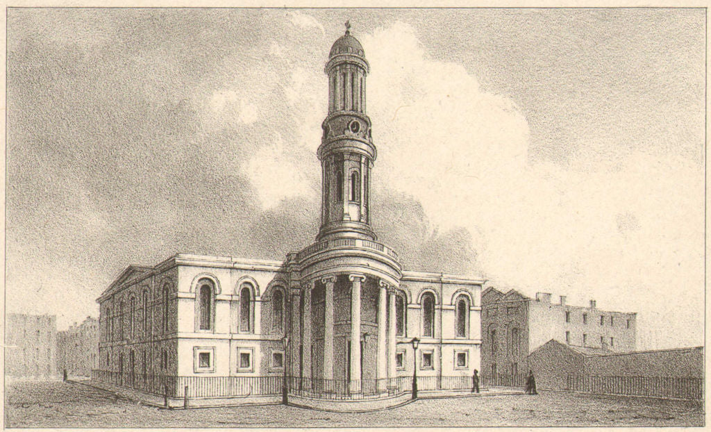 MARYLEBONE. St. Mary's church, Bryanston Square.Wyndham Place.Robert Smirke 1833